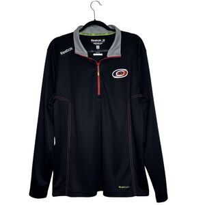NWT Carolina Hurricanes Quarter Zip Size L Reebok Center Ice  Performance Hockey